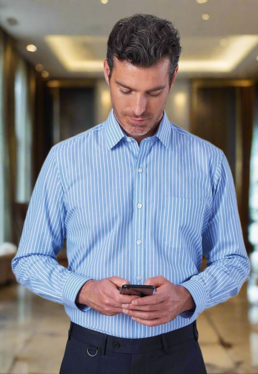 Rufina Mens Classic Fit Stripe Shirt Mens Long Sleeve Shirts Brook Taverner