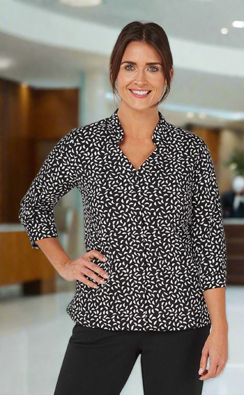 Sadie Ladies 3/4 Sleeve Blouse Blouses Vortex Designs Black 6