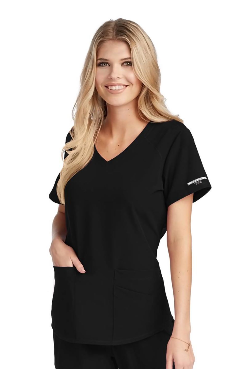Skechers Breeze Womens Scrub Top Ladies Scrub Top Skechers Black XXS