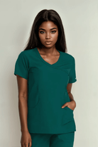 Skechers Reliance Womens Scrub Top Ladies Scrub Top Skechers Hunter Green XXS