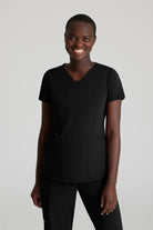 Skechers Slip-Ins Womens Serene Knit Scrub Top Ladies Scrub Top Skechers Black XXS