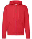 SS222: Classic 80/20 Hooded Sweatshirt Jacket Mens Hoodies Fruit of the Loom Red S