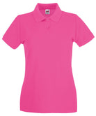 SS505: Ladies Premium Polo Shirt Womens Polos Fruit of the Loom Fuchsia XS