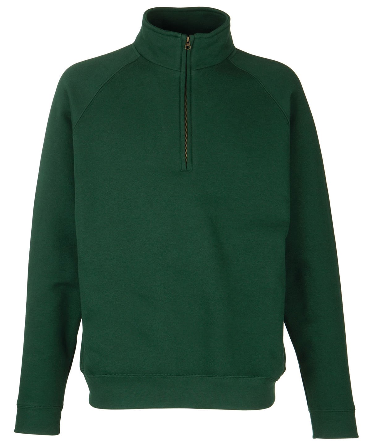 SS830: Premium 70/30 Zip Neck Sweatshirt Mens Sweatshirts Fruit of the Loom Bottle Green S
