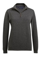 Taylor Ladies 1/4 Zip Jumper Womens Knitwear Brook Taverner Charcoal XS
