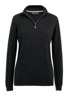 Taylor Ladies 1/4 Zip Jumper Womens Knitwear Brook Taverner Black XS