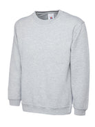 UC203: Unisex Classic Sweatshirt Mens Sweatshirts Uneek Heather Grey XS