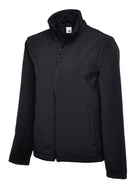 UC612: Unisex Classic Full Zip Softshell Jacket Mens Softshell Jackets Uneek Black XS