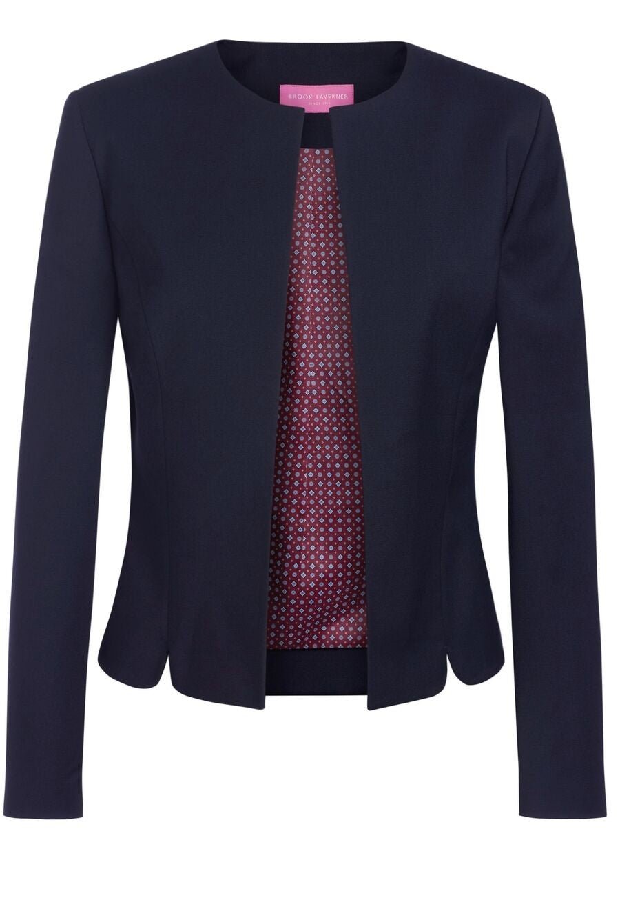 Vega Women's Collarless Suit Jacket Ladies Suit Jacket Brook Taverner Navy 6 Regular