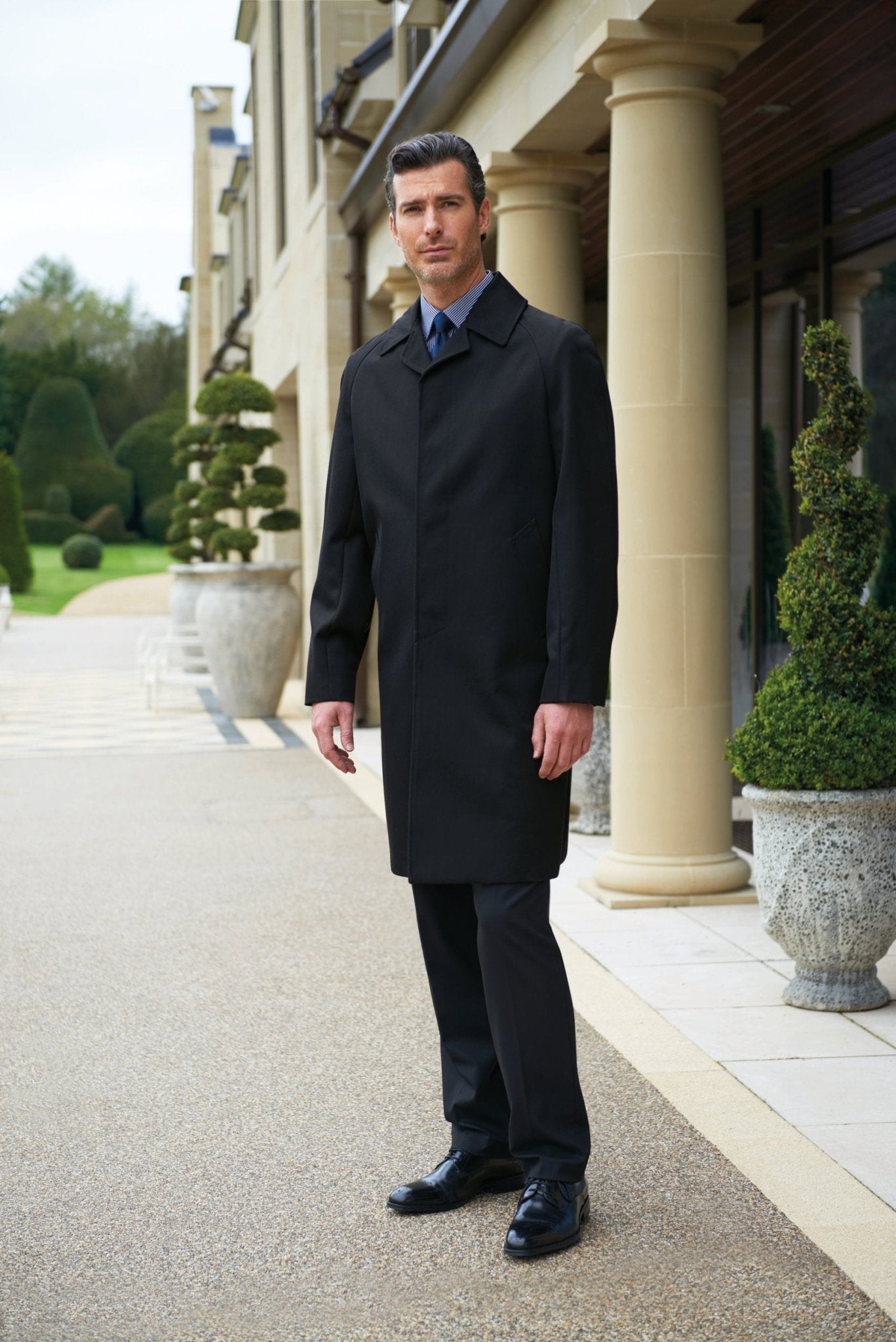 Whipcord Luxury Mens Coat Mens Coats Brook Taverner Black 36 Regular