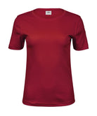 Women’s (580) Organic Cotton Interlock T-Shirt Womens T-Shirts Tee Jays Deep Red S