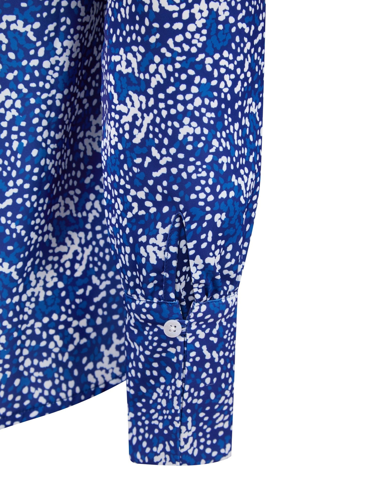 Womens Long Sleeve Blouse with Removable Tie - Blue Scatter Print Blouses Arcaras