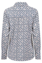 Womens Long Sleeve Blouse with Removable Tie - Pink Spot Print Blouses Arcaras