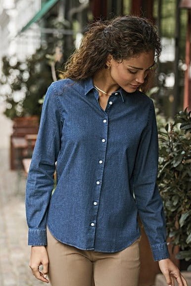 Women’s Premium Denim Shirt Womens Long Sleeve Shirts Tee Jays