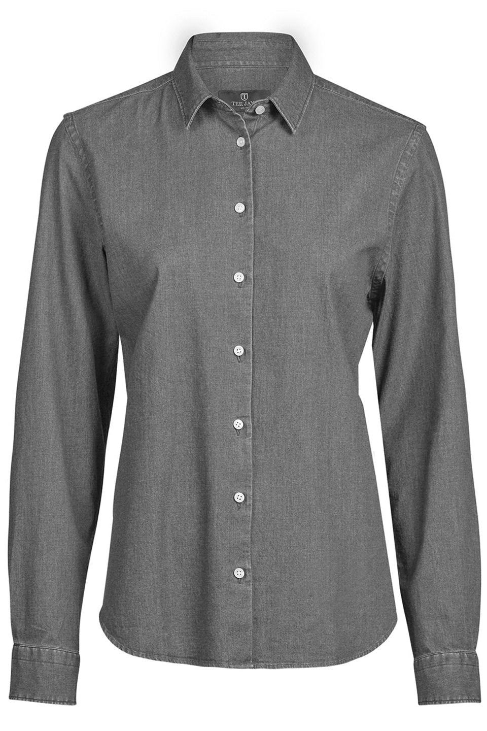 Women’s Premium Denim Shirt Womens Long Sleeve Shirts Tee Jays Black Denim S