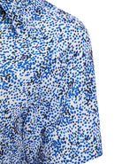 Womens Short Sleeve Blouse with Removable Tie - White Scatter Print Blouses Arcaras