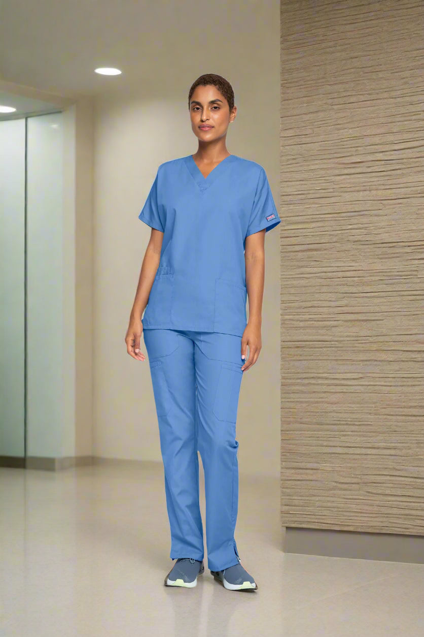 Cherokee 4700 Unisex Scrub Top Unisex Scrub Top Cherokee Originals Ceil Blue XXS