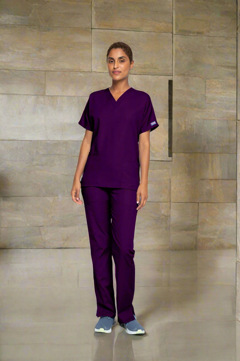 Cherokee 4700 Unisex Scrub Top Unisex Scrub Top Cherokee Originals Eggplant XXS