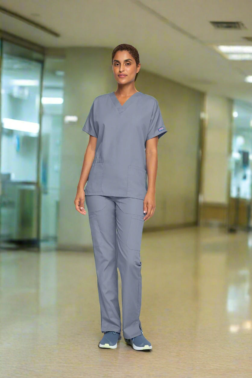 Cherokee 4700 Unisex Scrub Top Unisex Scrub Top Cherokee Originals Grey XXS
