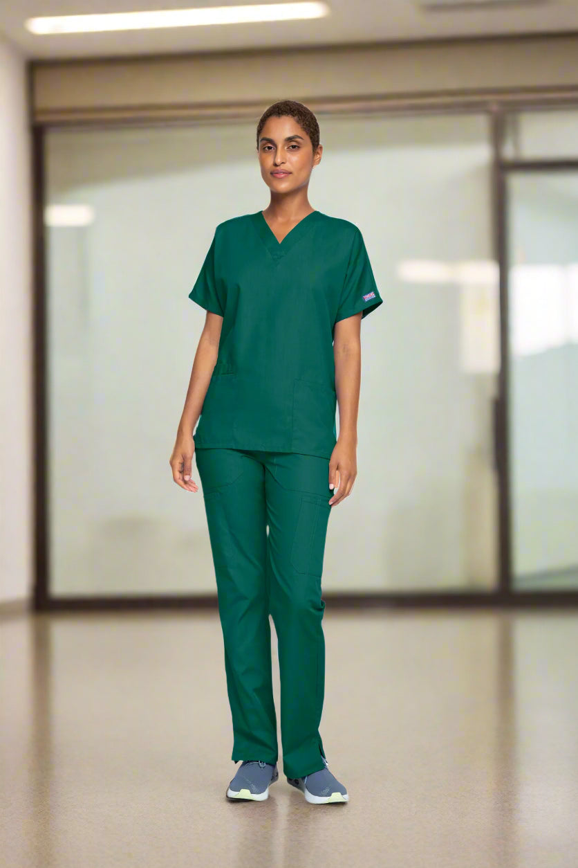 Cherokee 4700 Unisex Scrub Top Unisex Scrub Top Cherokee Originals Hunter Green XXS