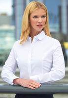 Trevi Ladies Semi-Fitted Shirt Womens Long Sleeve Shirts Brook Taverner White 6