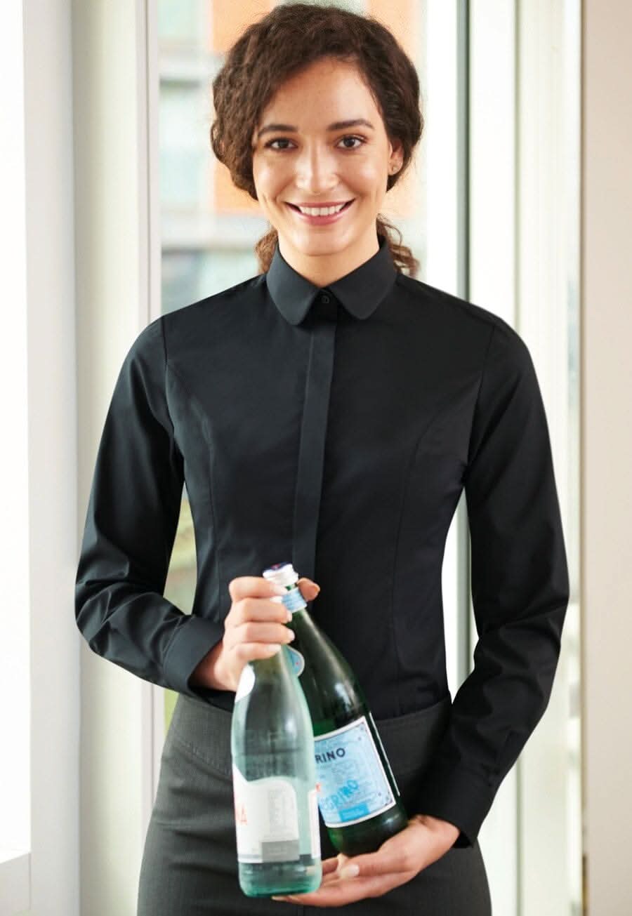 Trevi Ladies Semi-Fitted Shirt Womens Long Sleeve Shirts Brook Taverner Black 6