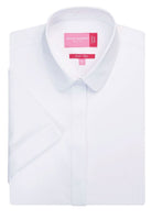 Soave Semi-Fitted Ladies Office Shirt Womens Short Sleeve Shirts Brook Taverner White 6