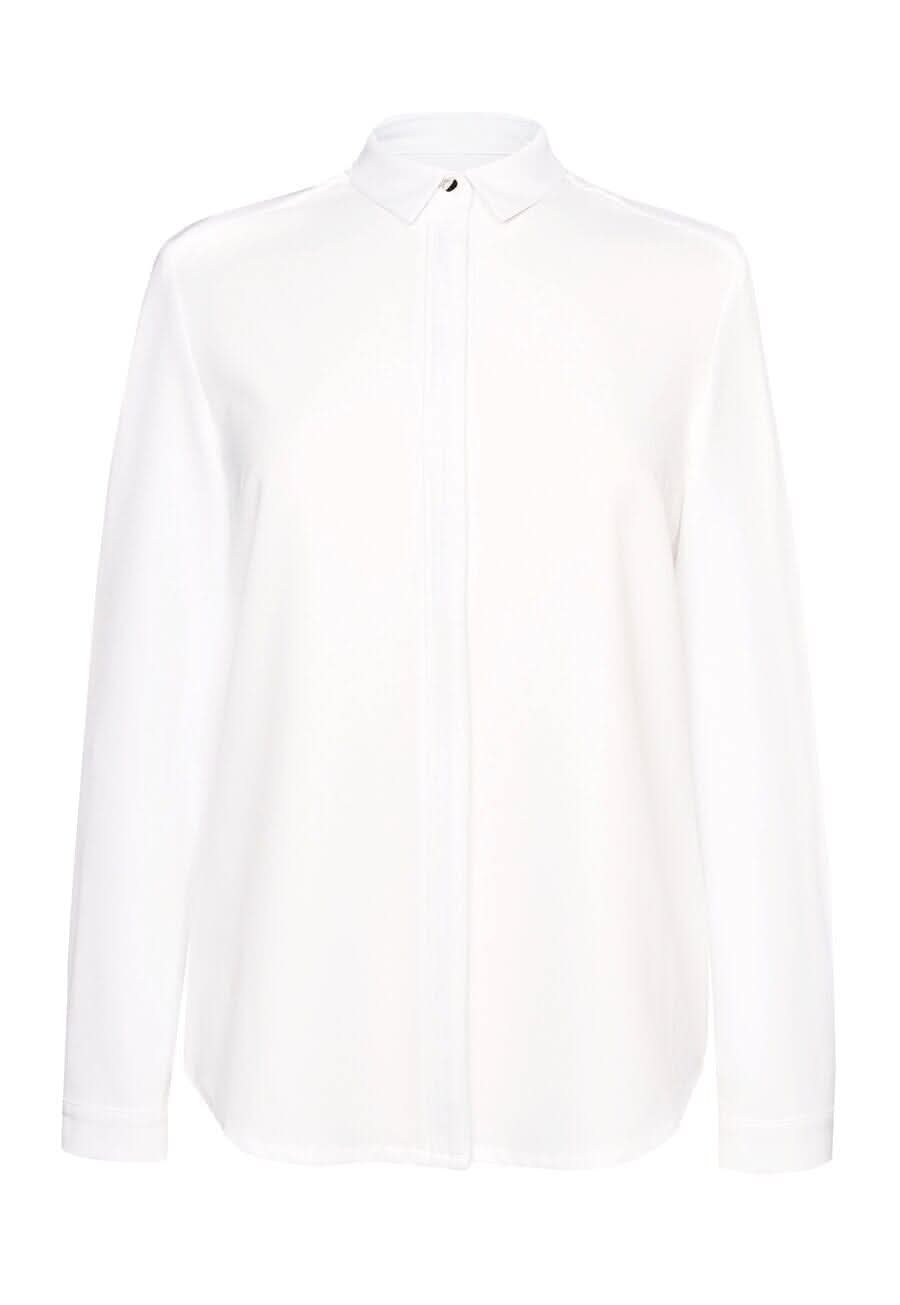 Capri Crepe de Chine Blouse Blouses Brook Taverner White 6