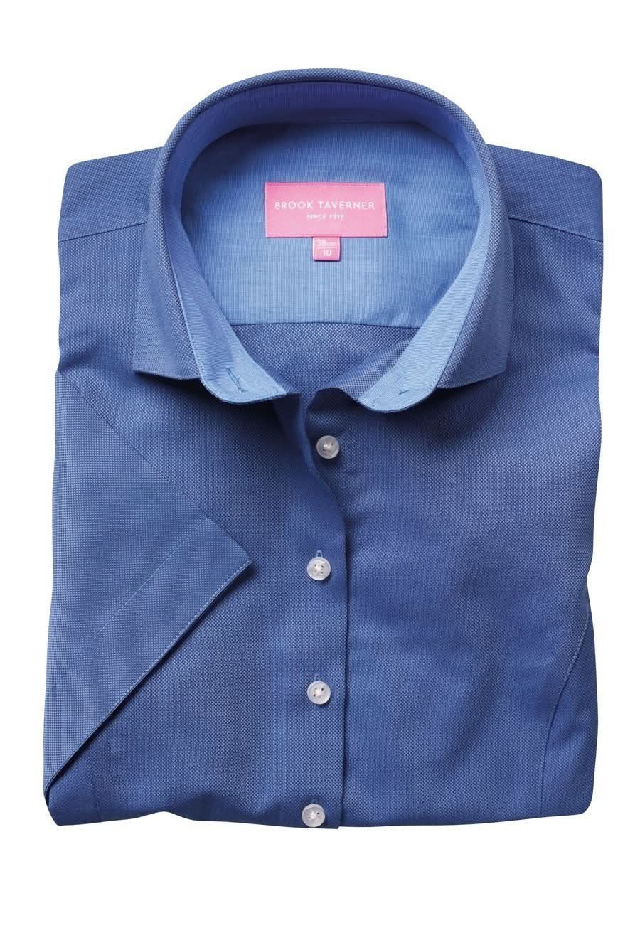 Victoria Ladies Royal Oxford Shirt Womens Short Sleeve Shirts Brook Taverner Blue 6