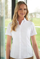 Victoria Ladies Royal Oxford Shirt Womens Short Sleeve Shirts Brook Taverner White 6