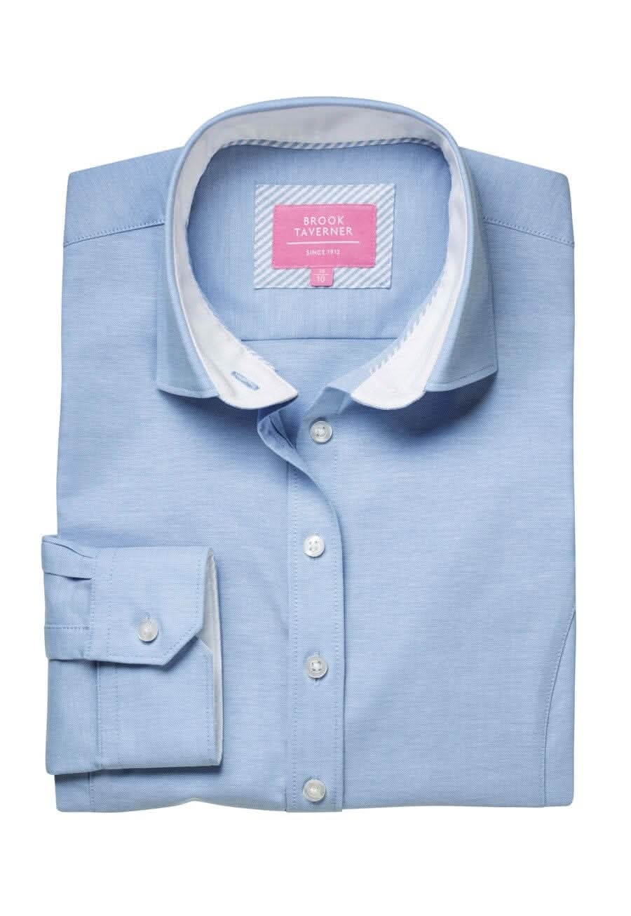 Mirabel Ladies Oxford Shirt Womens Long Sleeve Shirts Brook Taverner Sky Blue 6