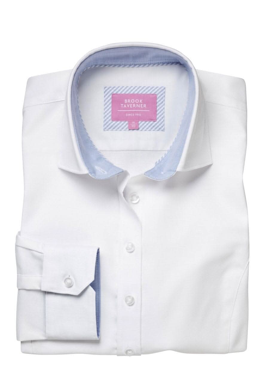 Mirabel Ladies Oxford Shirt Womens Long Sleeve Shirts Brook Taverner White 6