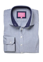 Mirabel Ladies Oxford Shirt Womens Long Sleeve Shirts Brook Taverner Navy Stripe 6