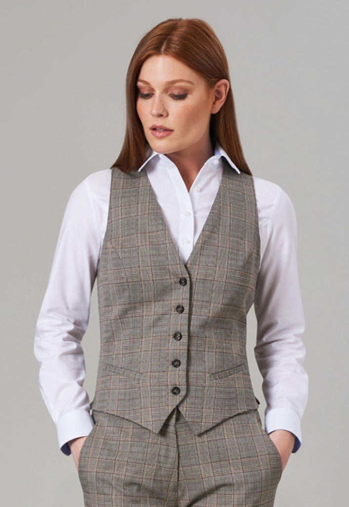 2363 - Olivia Check Waistcoat - The Staff Uniform Company