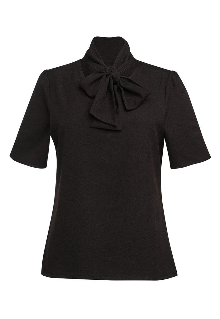 2369 - Flavia S/S Tie Neck Blouse - The Staff Uniform Company