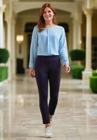 Camila Capri Stretch Jersey Trouser Womens Trouser Brook Taverner Navy 6
