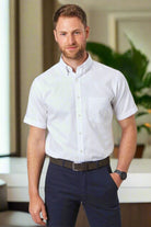 Tucson Mens Classic Oxford Shirt Mens Short Sleeve Shirts Brook Taverner White 14"