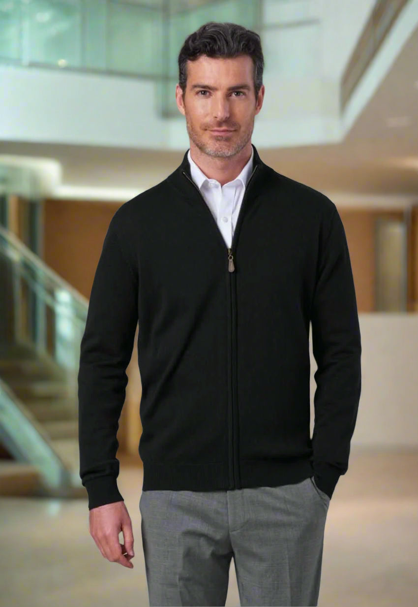Columbus Full Zip Mens Cardigan Mens Knitwear Brook Taverner Navy XS