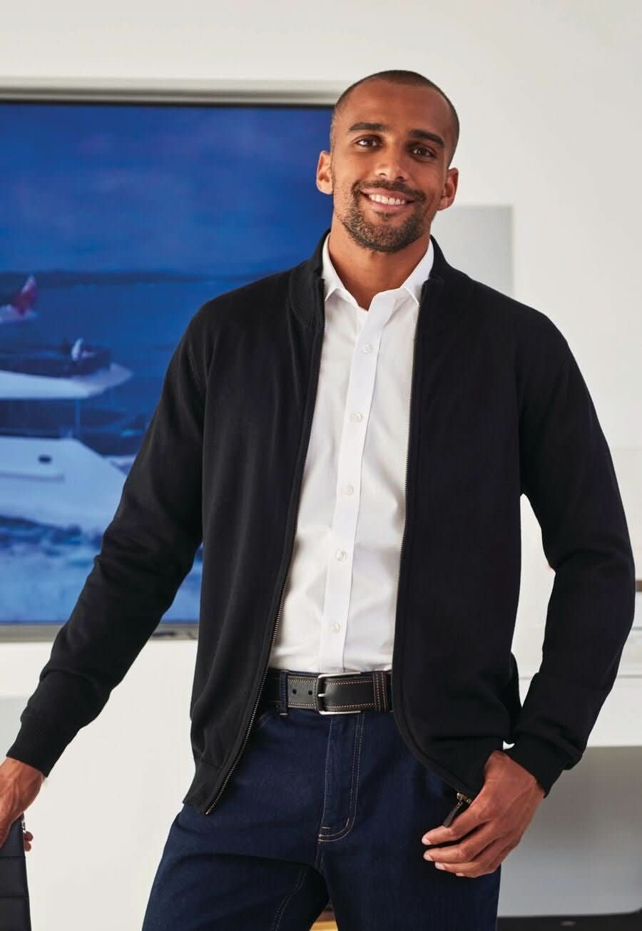 4218: Columbus Full Zip Mens Cardigan – The Staff Uniform Company