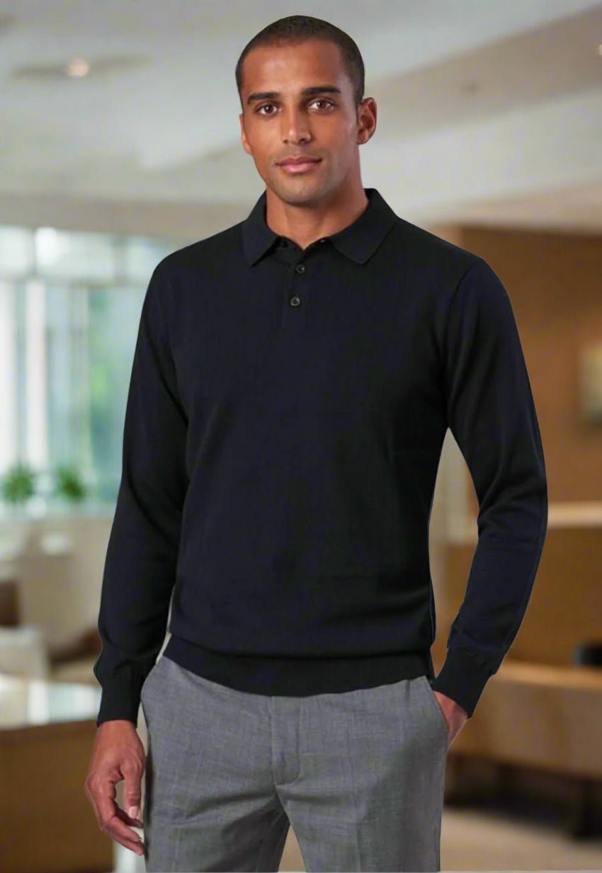 4219: Casper Mens Knitted Polo Shirt – The Staff Uniform Company