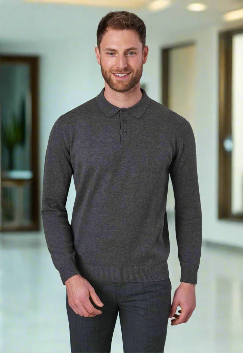 4219: Casper Mens Knitted Polo Shirt – The Staff Uniform Company