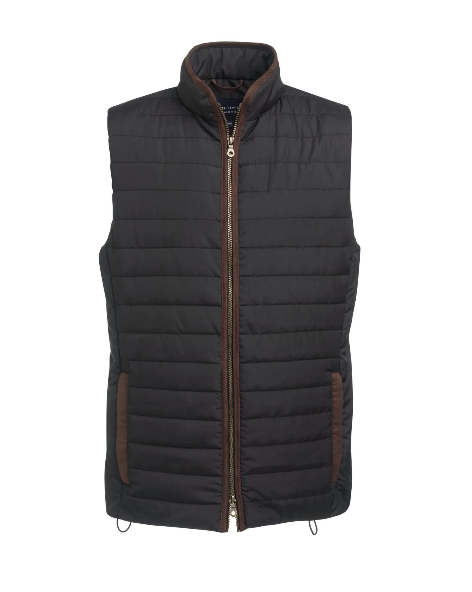 4370: Tampa Quilted Mens Gilet Jacket Mens Bodywarmer Brook Taverner Black XS