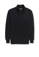 Dallas 1/4 Zip Mens Jumper Mens Knitwear Brook Taverner Black XS