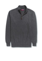 7898: Dallas 1/4 Zip Mens Jumper Mens Knitwear Brook Taverner Charcoal XS