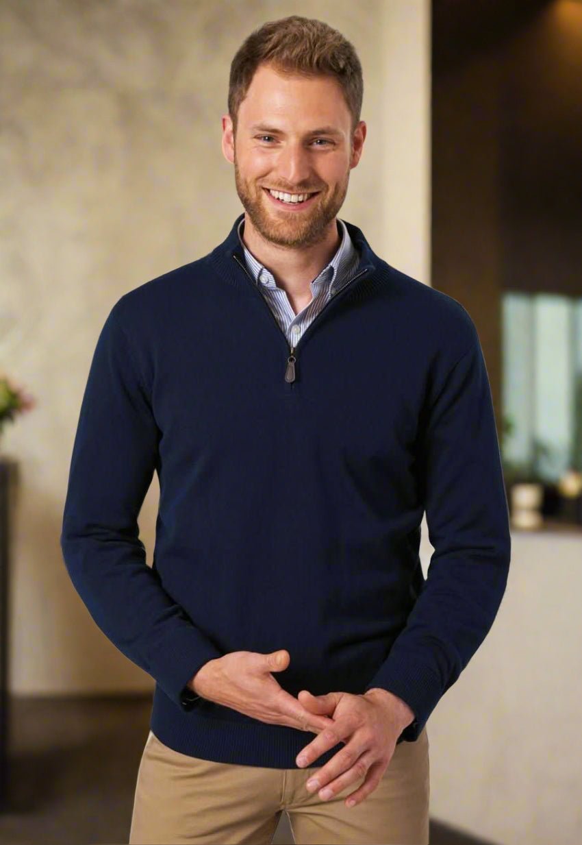 7898: Dallas 1/4 Zip Mens Jumper – The Staff Uniform Company