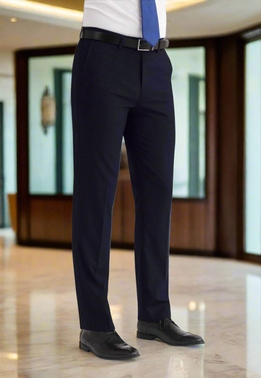 Monaco Mens Tailored Fit Trouser Mens Suit Trouser Brook Taverner Navy 28 Short (29.5")