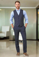 8934: Fabian Mens Slim Fit Checked Trouser Mens Suit Trouser Brook Taverner Navy Check 28 Short
