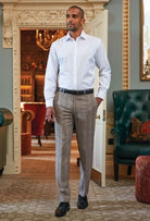 8934: Fabian Mens Slim Fit Checked Trouser Mens Suit Trouser Brook Taverner