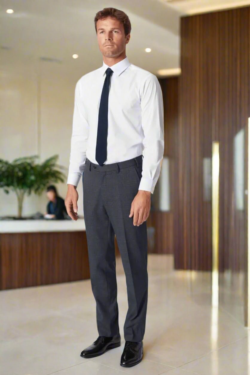 8934: Fabian Mens Slim Fit Checked Trouser The Staff Uniform Company 8934: Fabian Mens Slim Fit Checked Trouser The Staff Uniform Company