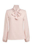 Andria Ladies Tie Neck Blouse Blouses Brook Taverner Nude 6